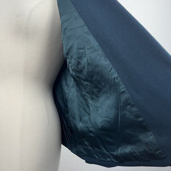 Ellen Tracy Blazer 6 Womens Petite Green Gold Buttons Double Breasted Vintage - Picture 8 of 12